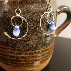 Periwinkle and Silver Swirl Earrings